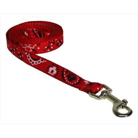 SASSY DOG WEAR Sassy Dog Wear BANDANA RED1-L 4 ft. Bandana Dog Leash; Red - Extra Small BANDANA RED1-L